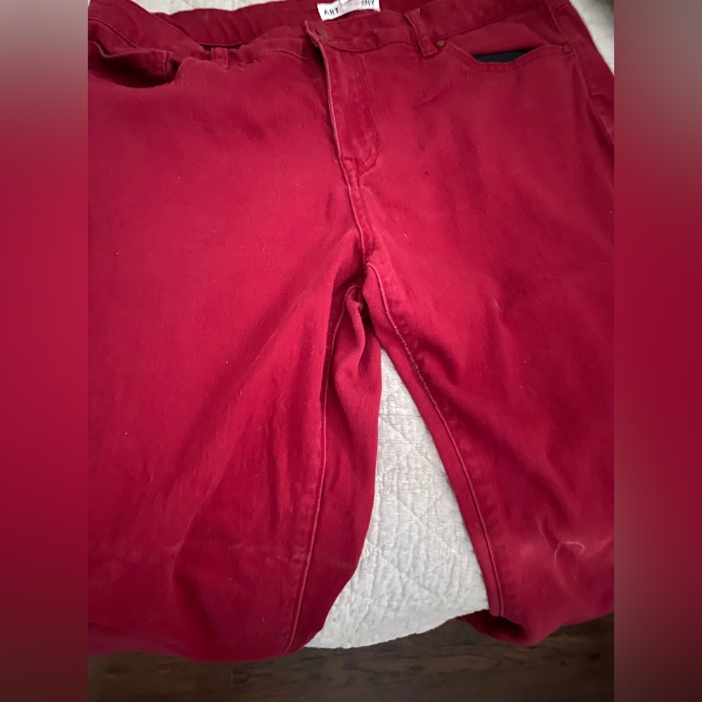 Red pants.